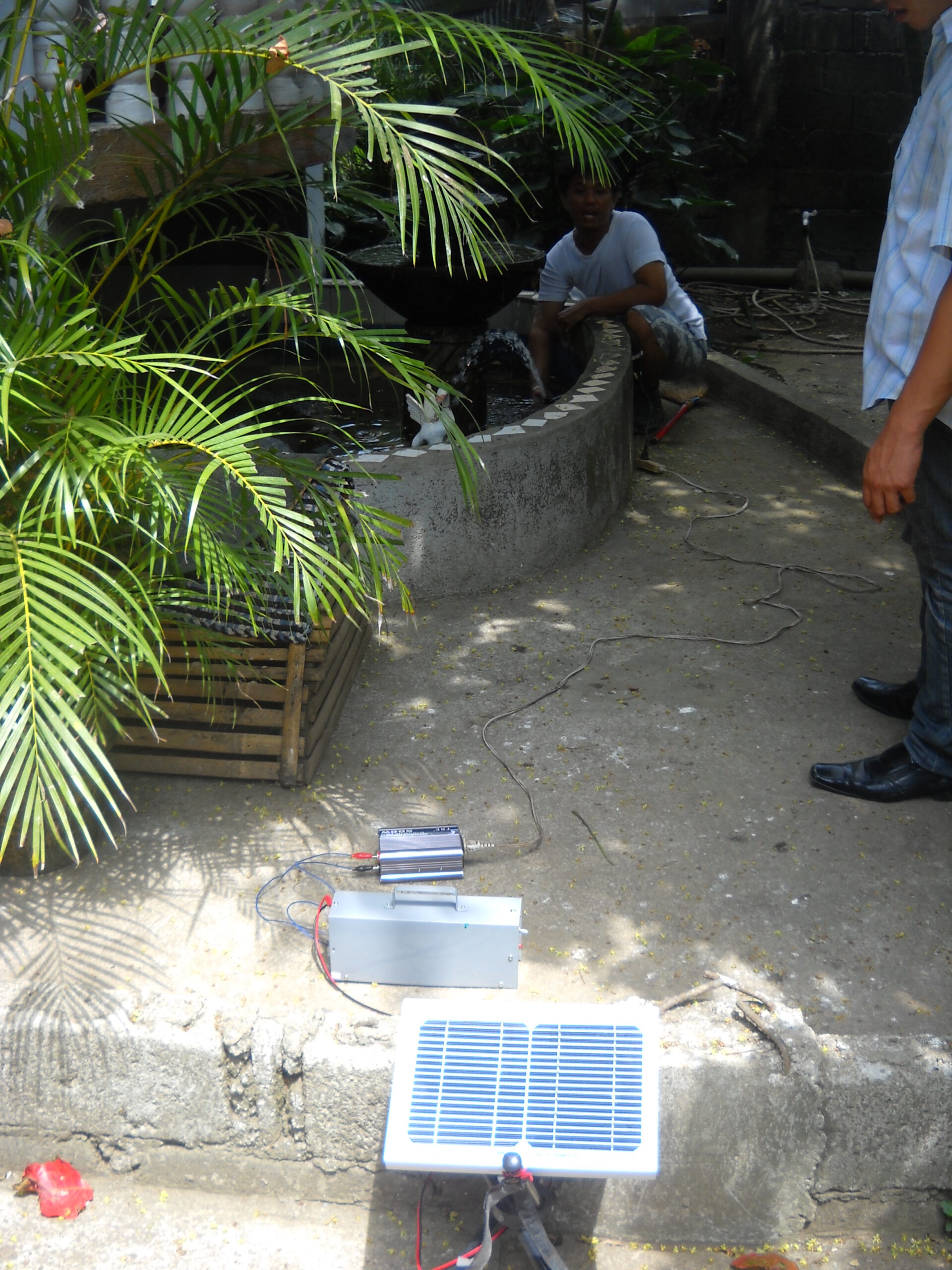Solar powered fountain, solar powered pump, solar energy, solar energy in the Philippines, solar panel, solar panel Philippines, Cavite Eco Solutions